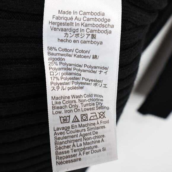 J.Crew Factory Long Sleeve Ribbed Knit Mini Sweater Dress Black Size Medium NWT - Picture 7 of 7